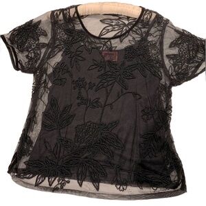 Vintage April Cornell beaded sheer top